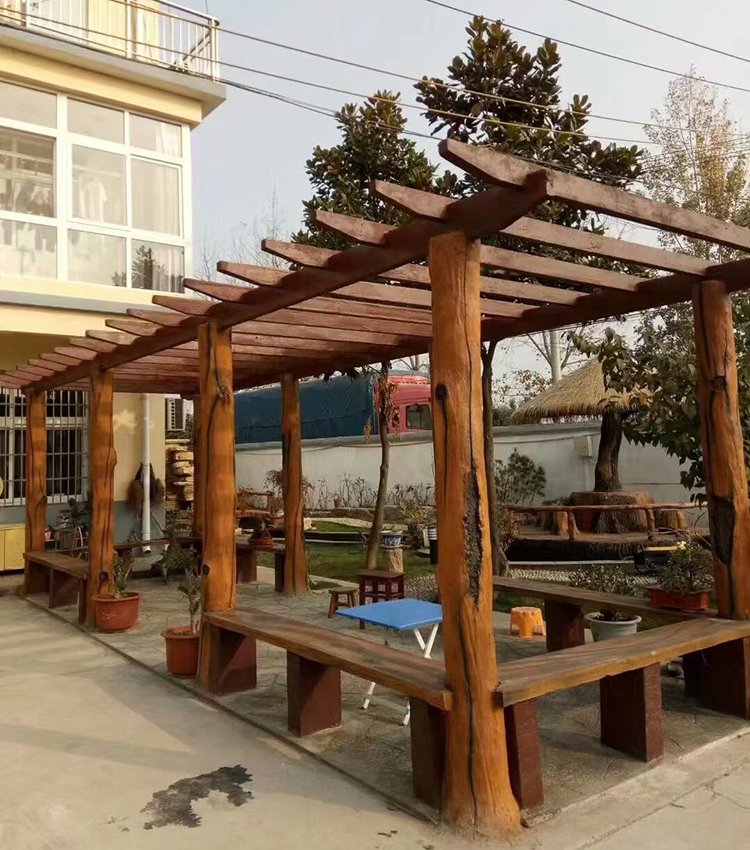 水泥仿木葡萄架