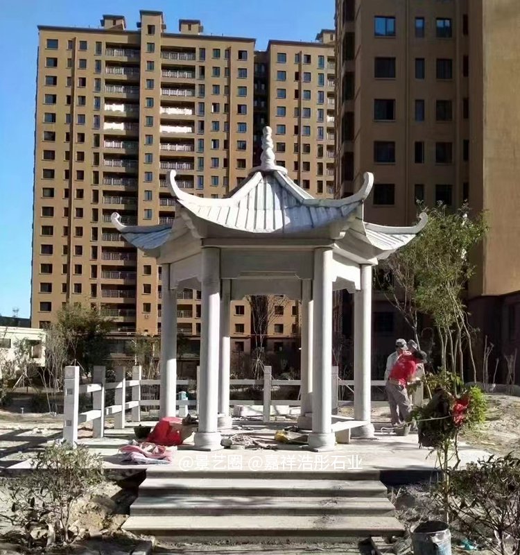 小区石凉亭效果图